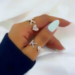 טבעת אותיות משובצות