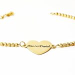 צמיד חרוזים תליון לב לולאות משני הצדדים